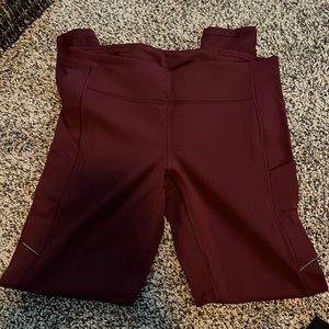 maroon lululemon pocket pants